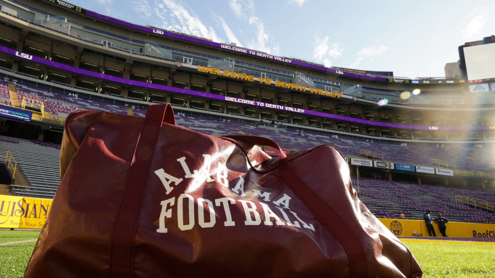 Jerret McElwain, son of a former Alabama assistant coach, updates his social media for the Crimson Tide