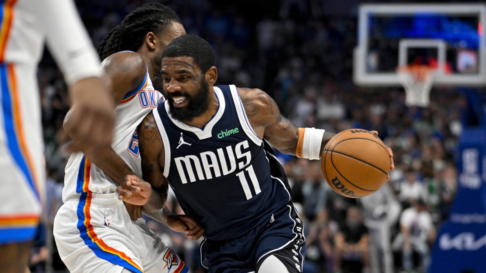 Kyrie Irving gives four-word response to Mavs blowing home court advantage as OKC tie series 2-2