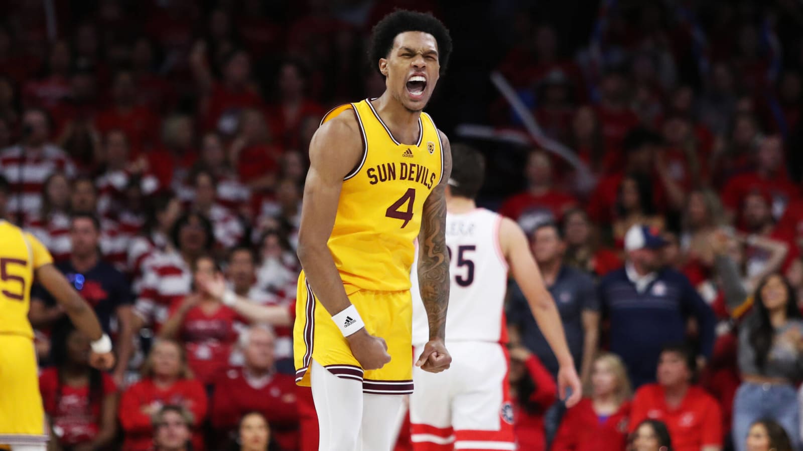 Watch: ASU stuns No. 7 Arizona with half-court buzzer-beater