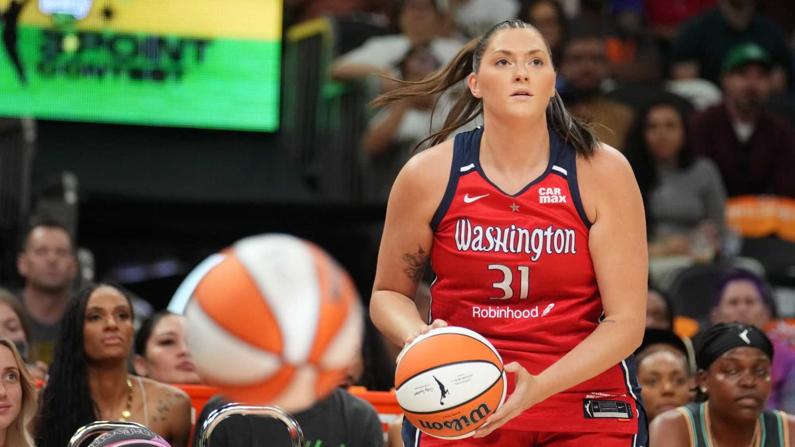Stefanie Dolson competes in WNBA All-Star 3-point contest