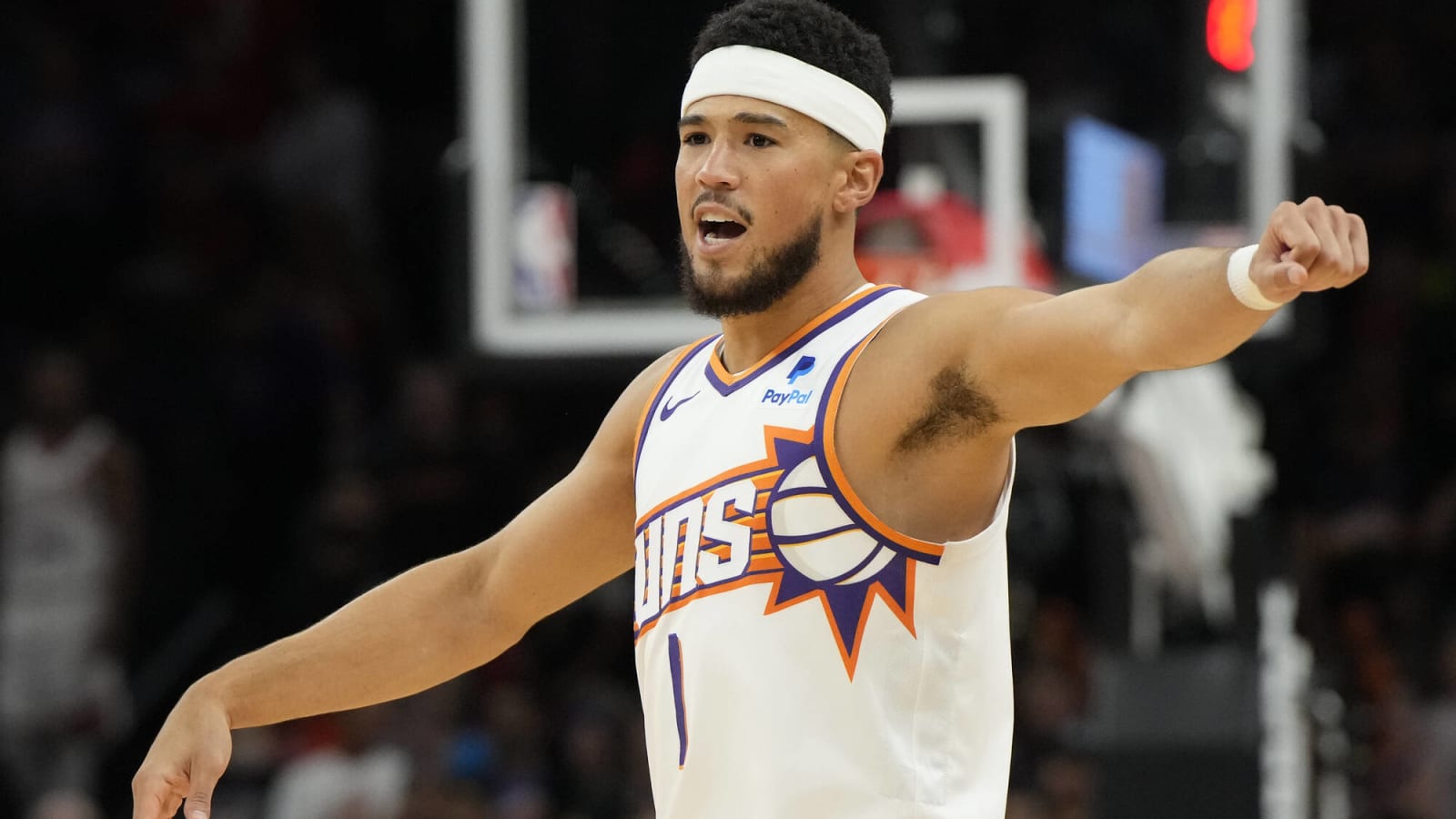 Devin Booker Supports Arizona Diamondbacks at Chase Field for Game 4 of