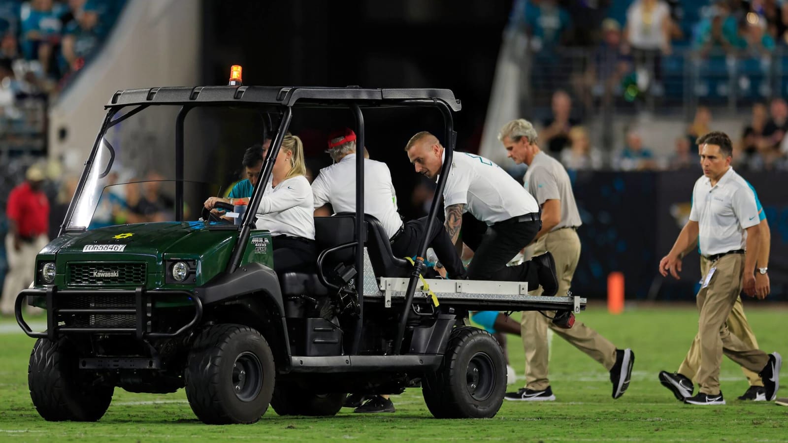 Dolphins WR Daewood Davis carted off with injury; Miami-Jacksonville game  ends early