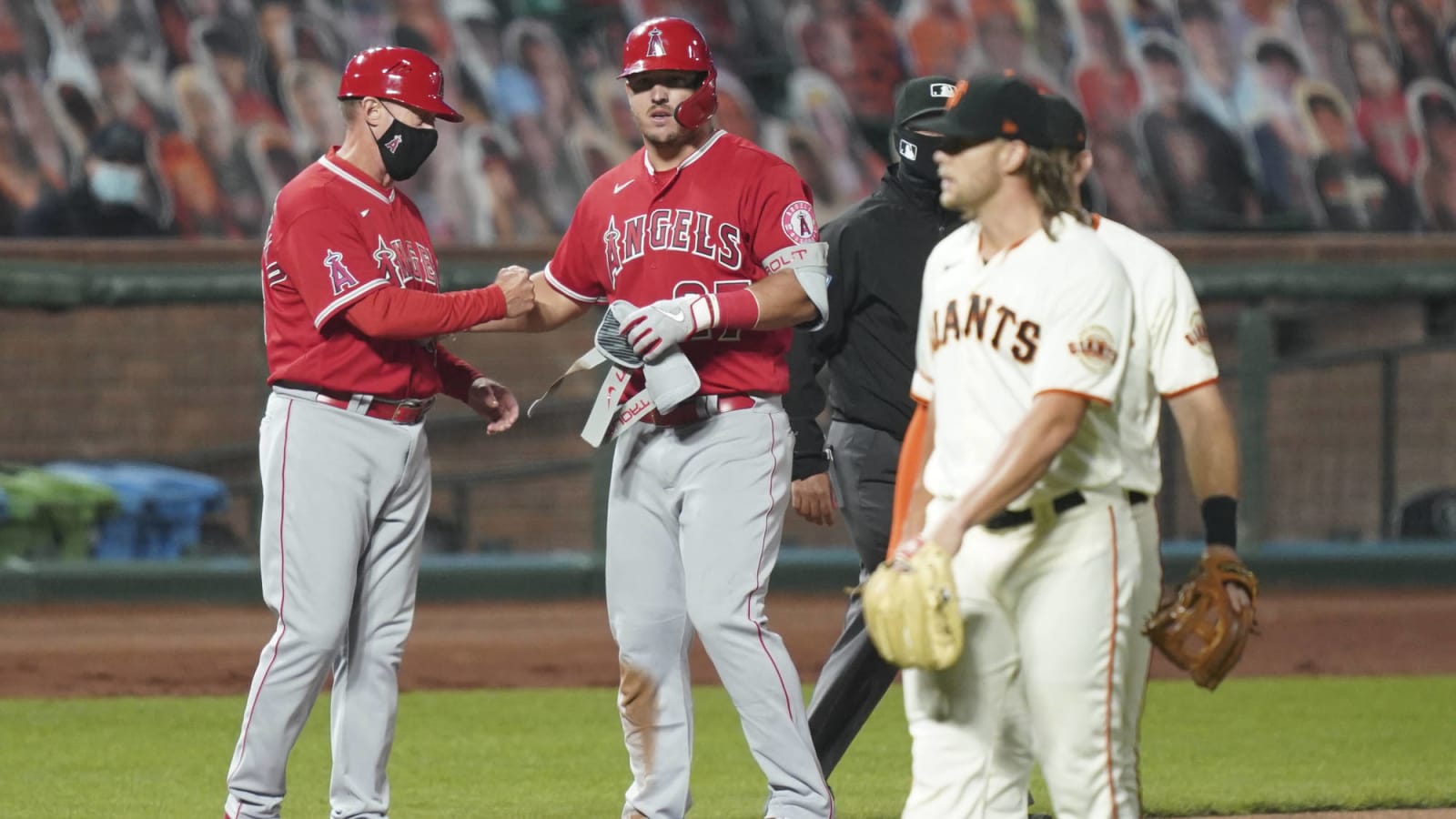 Joe Maddon heated after Shaun Anderson throws near Mike Trout's head three times