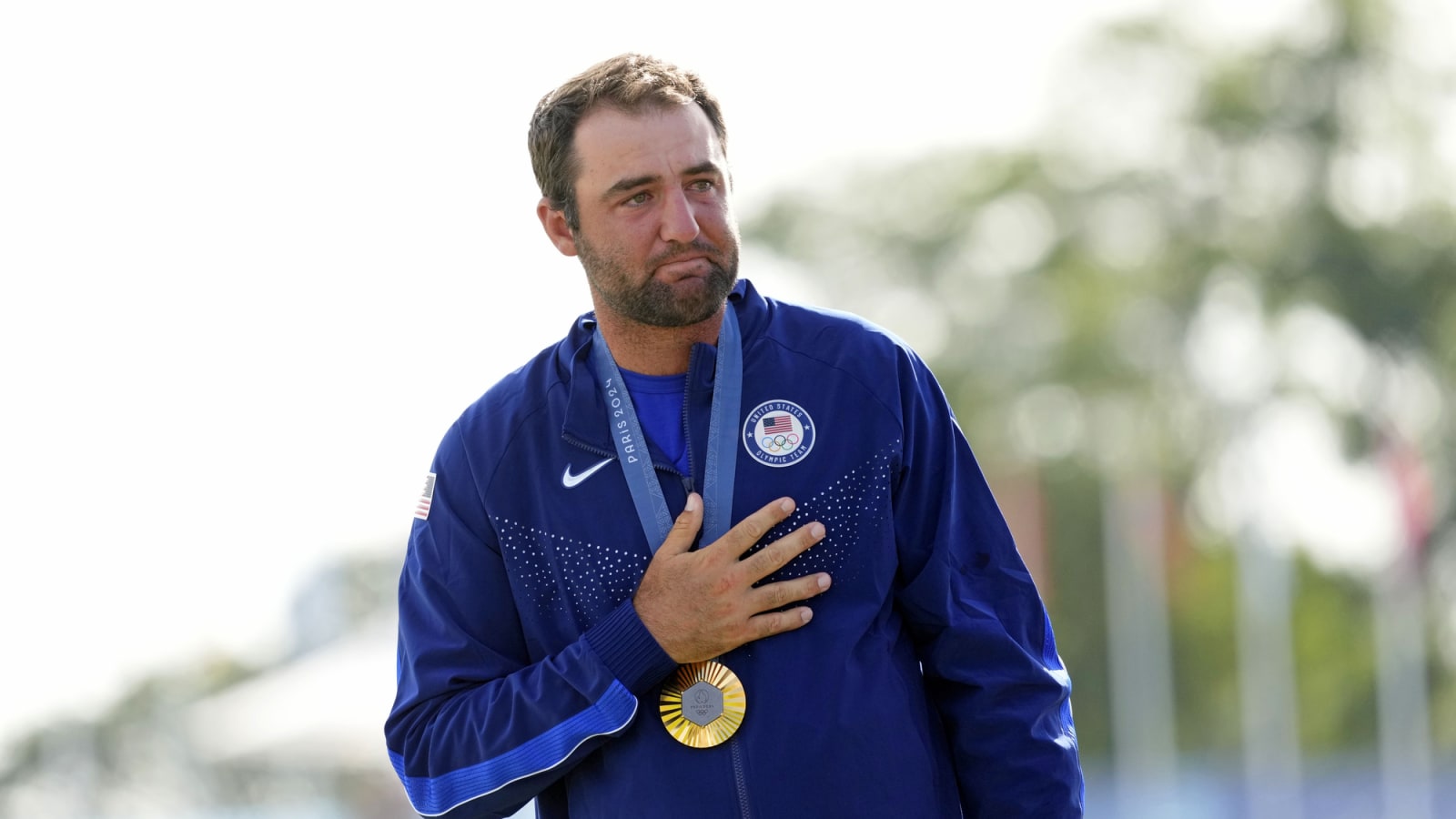 Scottie Scheffler explains his emotions listening to US national anthem after winning Olympic gold