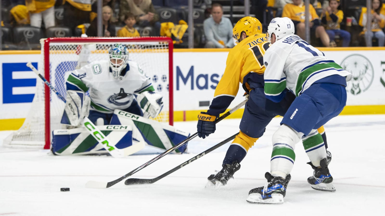 Scenes from morning skate: Canucks starter to remain a mystery until warmup ahead of Game 5 against the Predators