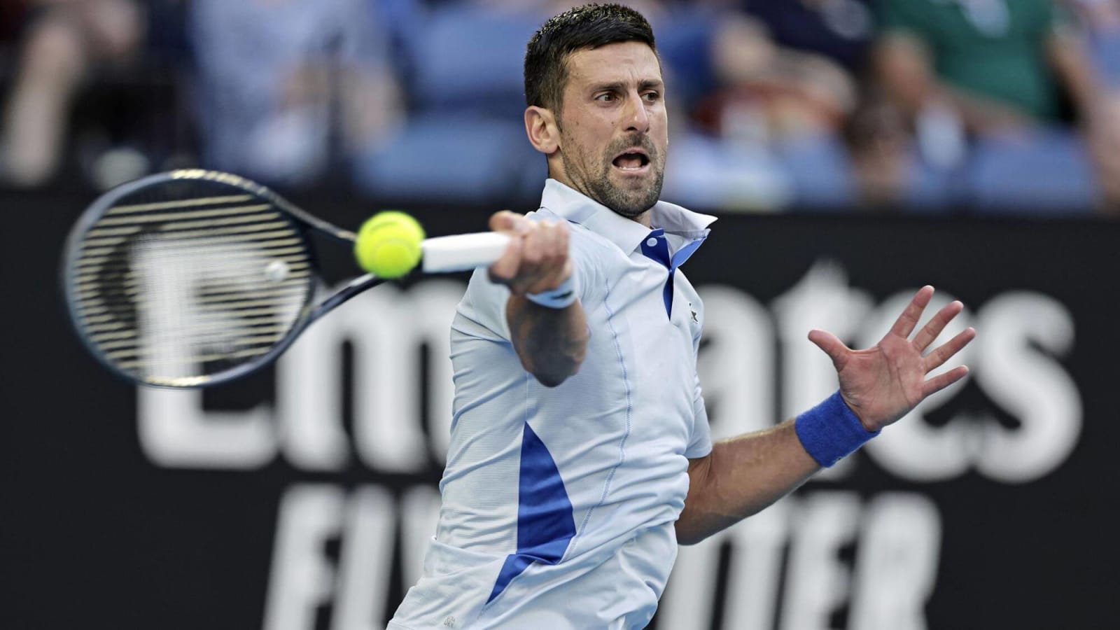 Watch: Novak Djokovic shuts the crowd after hitting an INSANE volley from the baseline against Taylor Fritz