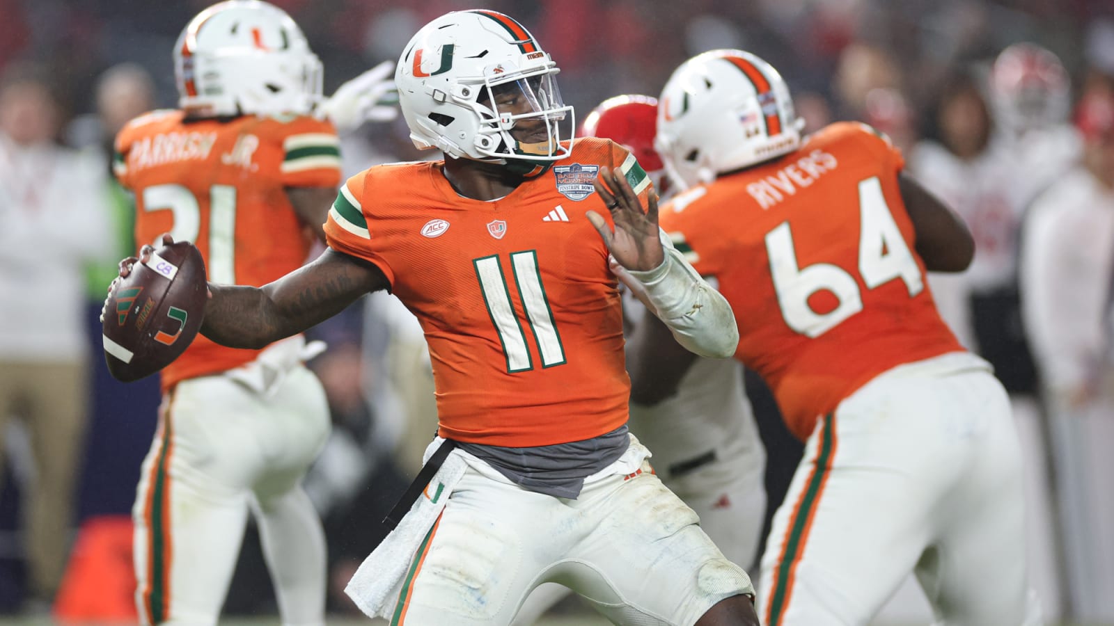 Jacurri Brown throws during Pinstripe Bowl against Rutgers