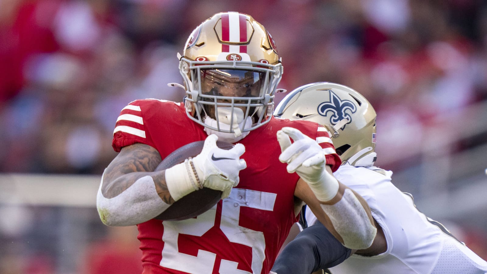 49ers-Saints Injury Updates: Elijah Mitchell, Spencer Burford exit with injuries