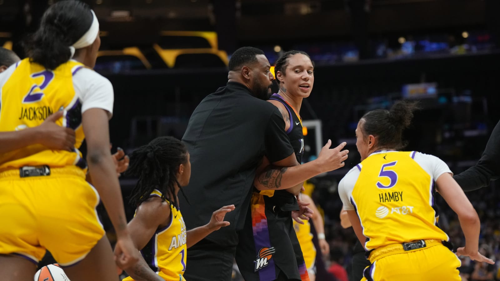 Watch: Brittney Griner, Rickea Jackson get into heated confrontation in Mercury vs. Sparks, both ejected
