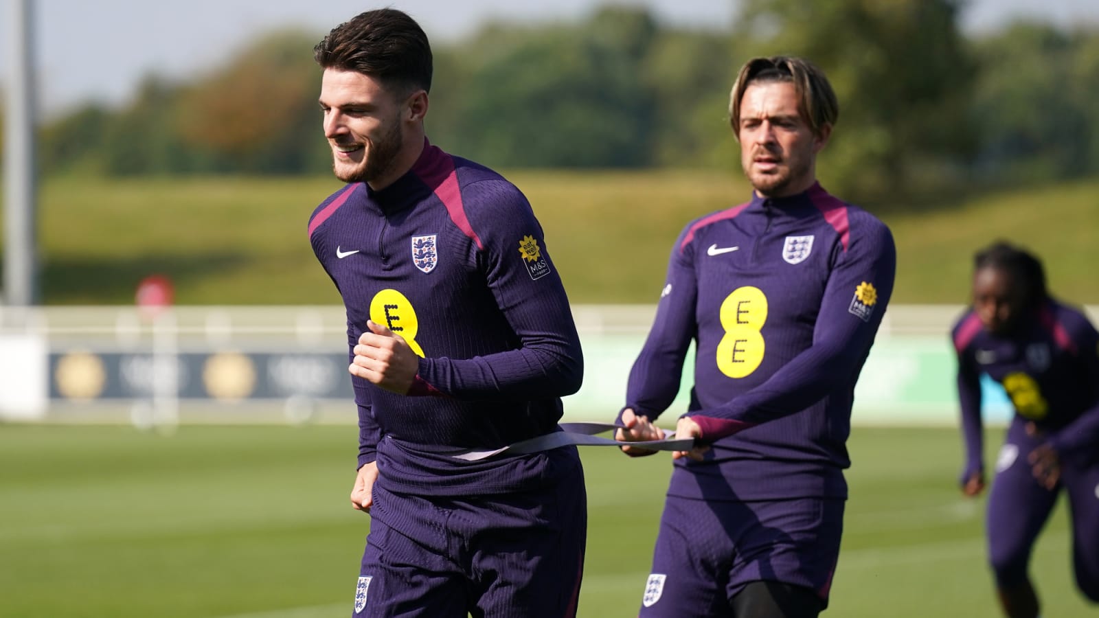 Irish fans hold up ‘snake’ poster for Declan Rice and Jack Grealish as duo score in 2-0 victory for England