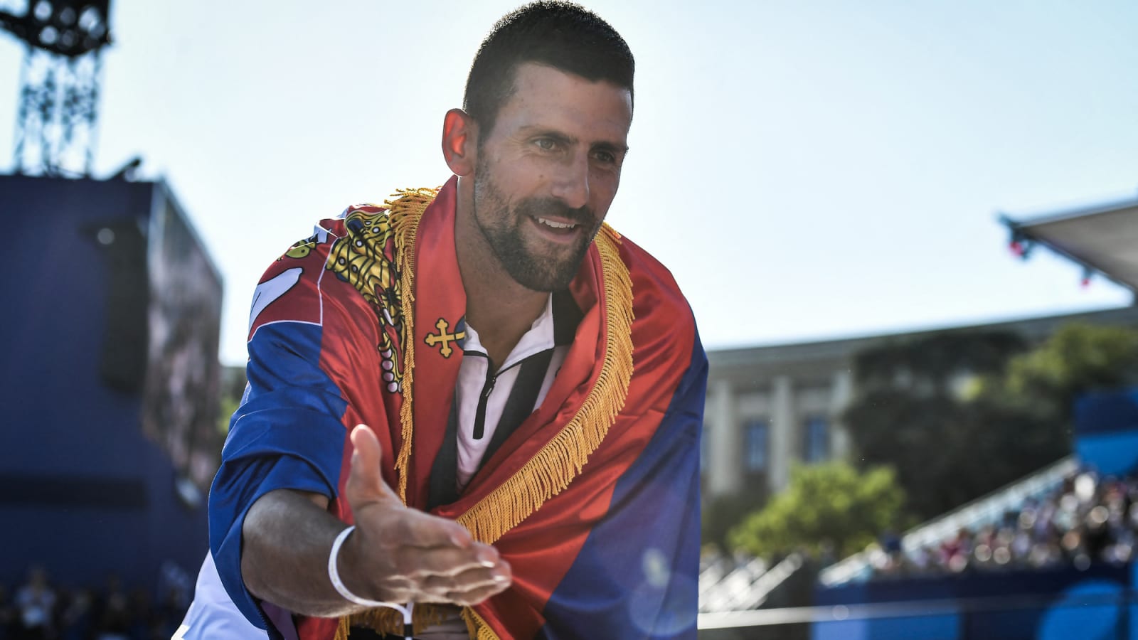 Novak Djokovic plays violin for fans after Paris Olympics gold medal