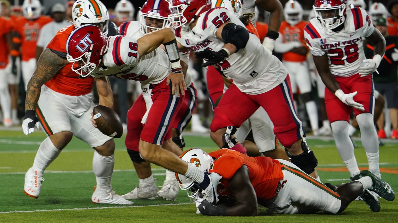 Kobe Tracy tackled for a loss at Canvas Stadium