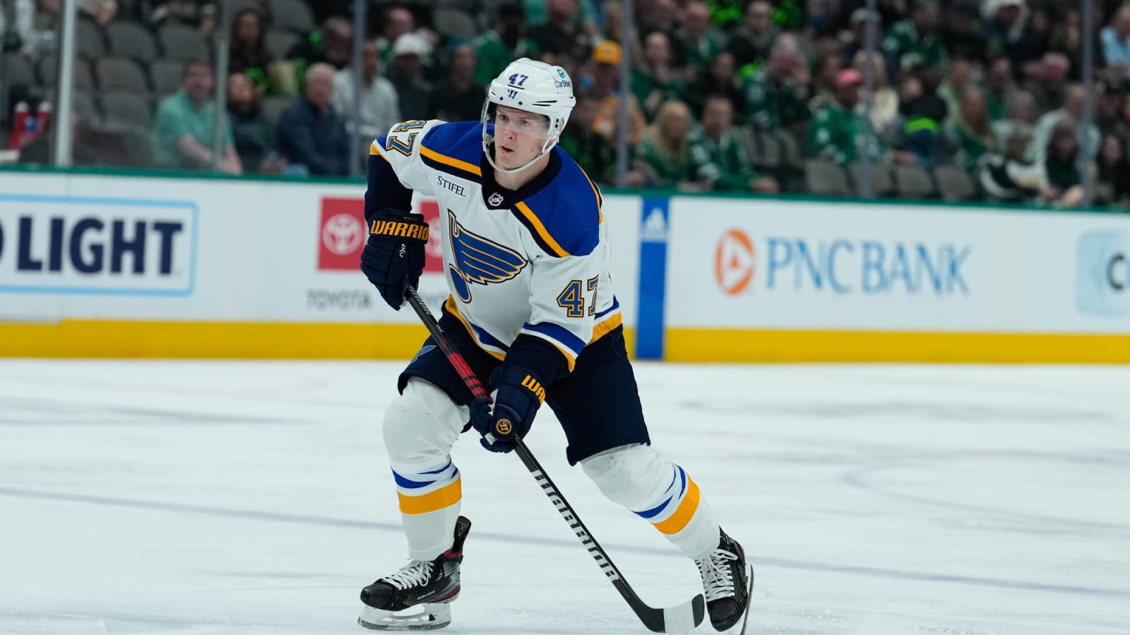 Blues’ Perunovich Gets Bigger Opportunity with Krug Injury