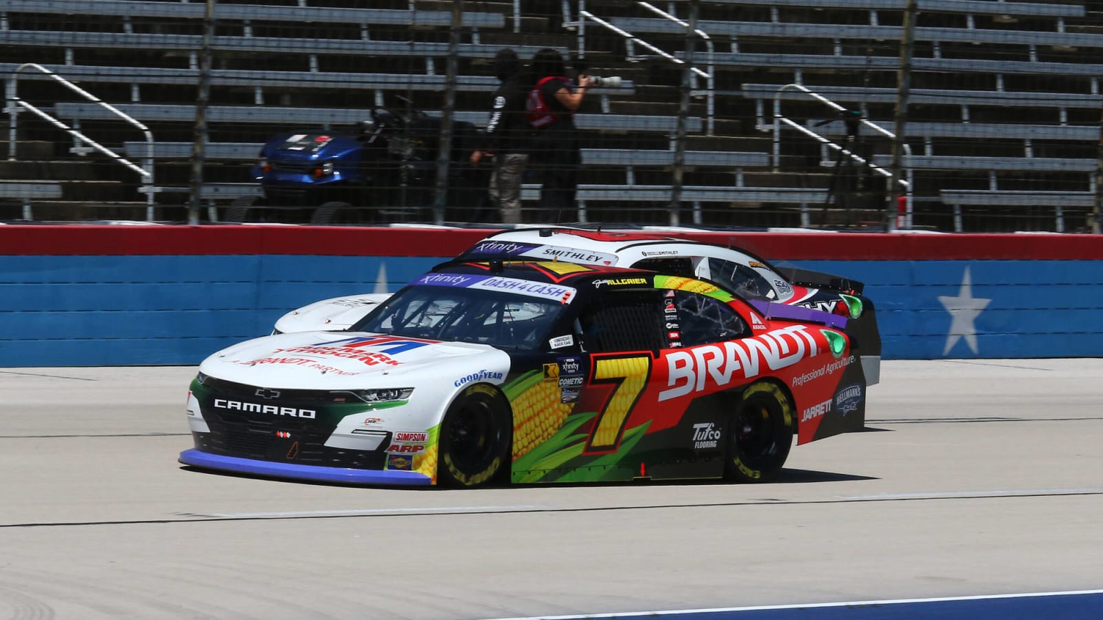 Watch: Justin Allgaier wrecks hard at Talladega after contact with Riley Herbst