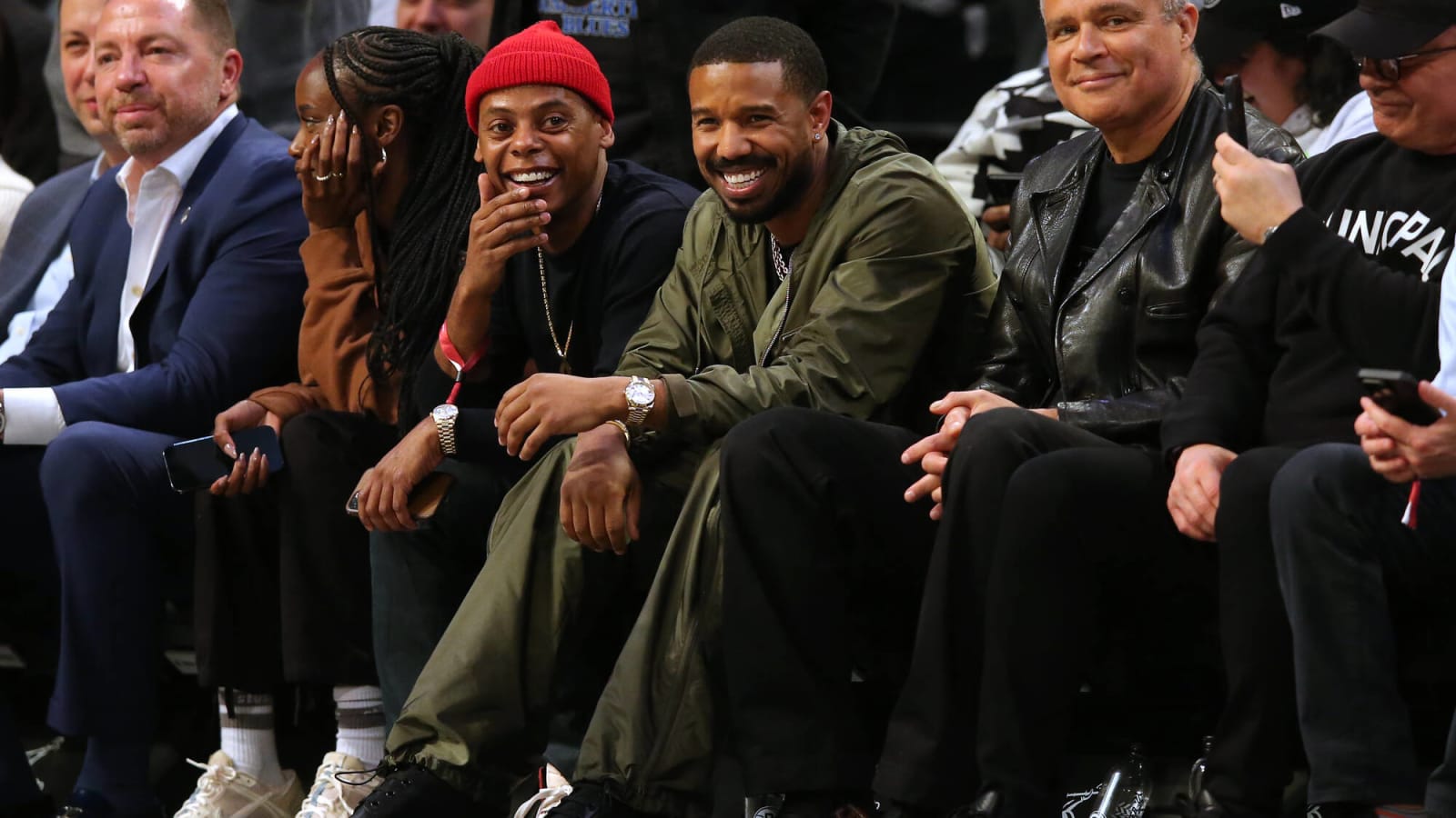 Hollywood Stars Selena Gomez And Michael B. Jordan Were Spotted Courtside During The Lakers vs. Nets Game