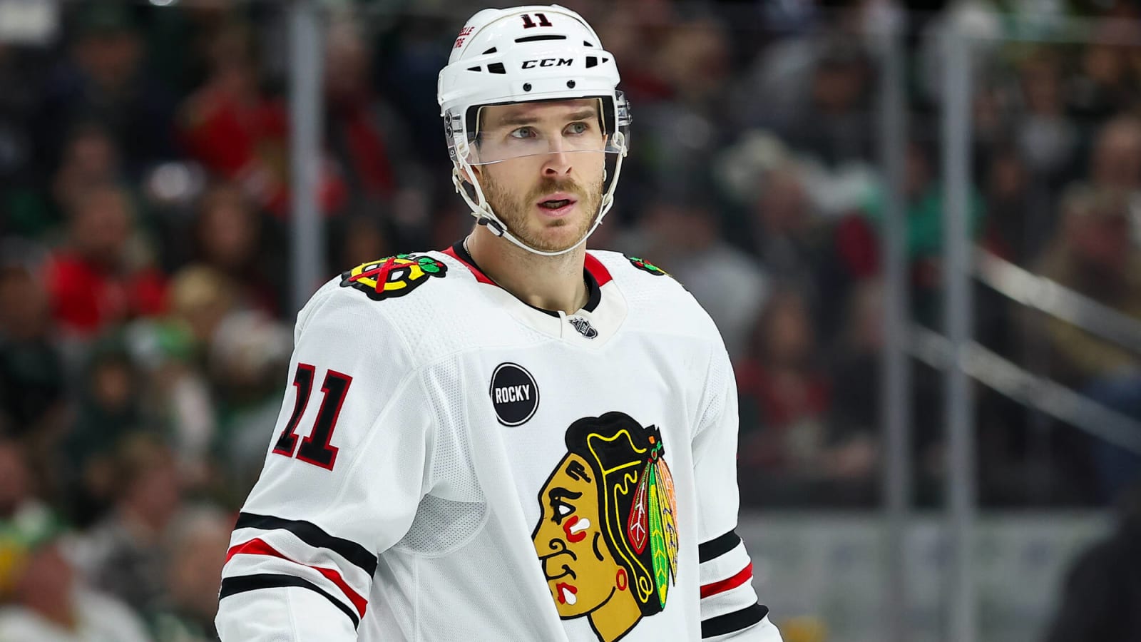 Chicago Blackhawks forward Taylor Raddysh leaves game Vs. Dallas Stars