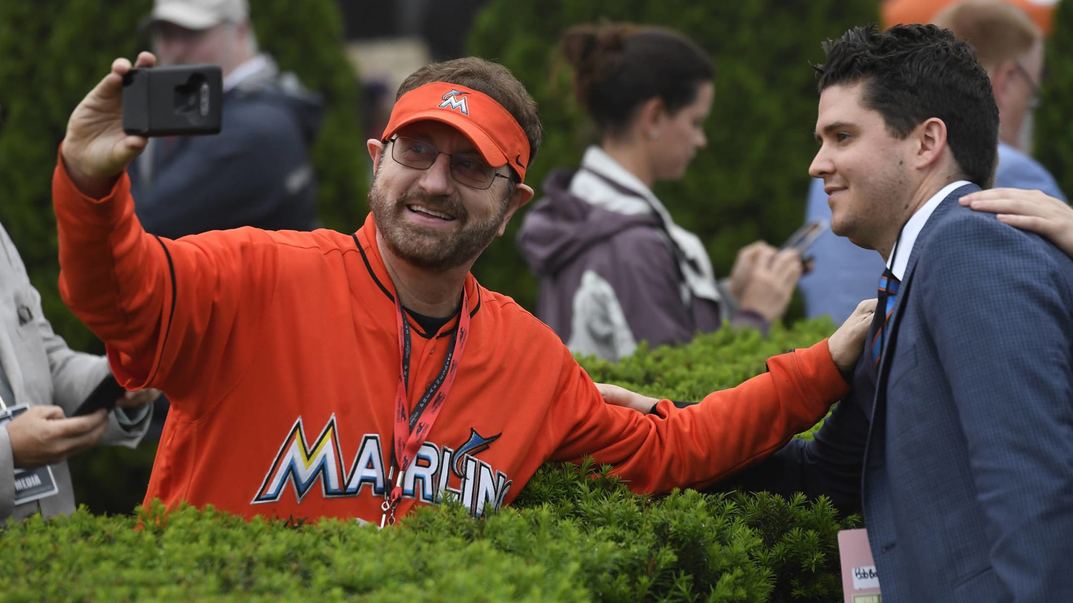 Superfans Front Row Amy, Marlins Man, M&M guy all at Game 7