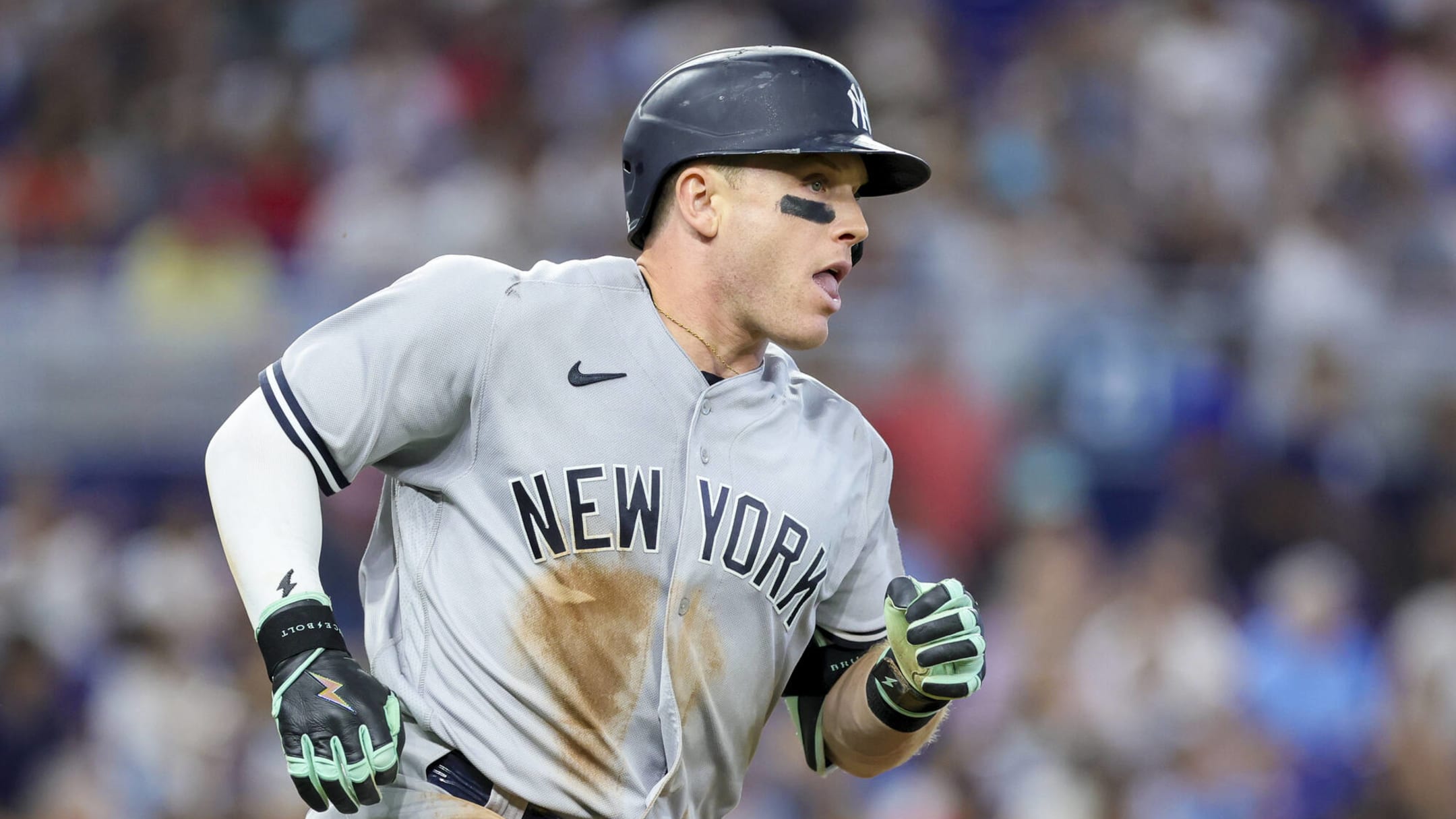 Four members of the New York Yankees baseball team pose in a