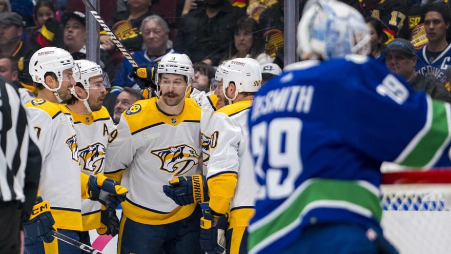  Predators block 32 Canucks shots, series heads for Nashville tied at one all