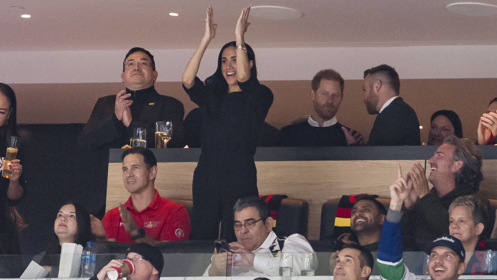  Prince Harry and Meghan Markle watch Quinn Hughes become the NHL point leader