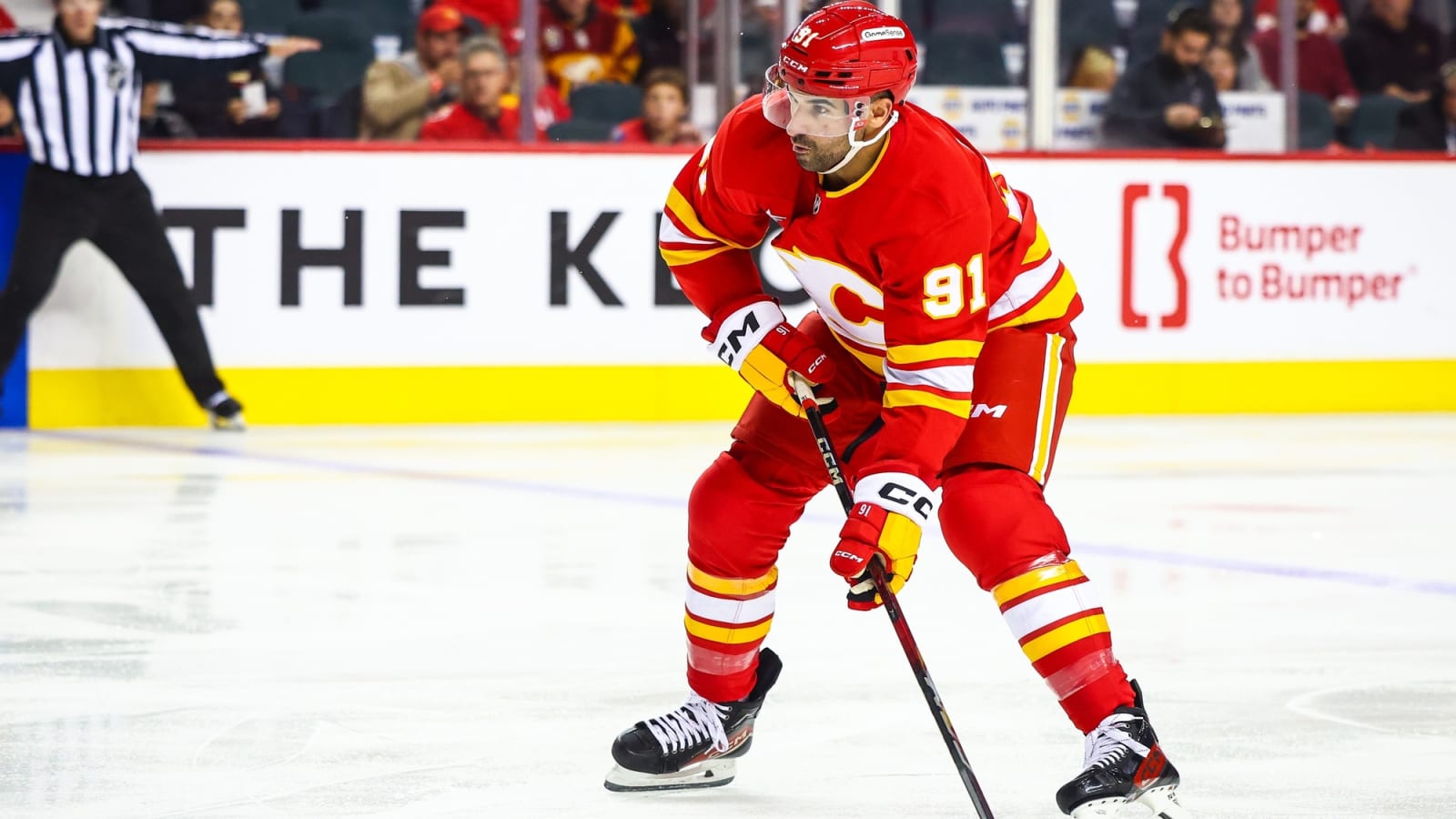 How did the Flames match up against Nathan MacKinnon without Mikael Backlund?