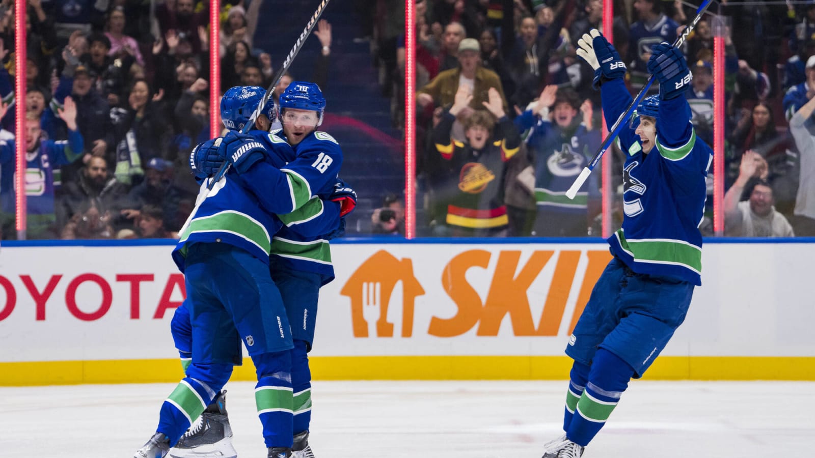 Scenes from a playoff practice: Lafferty bumped up to Pettersson’s wing as Canucks tweak lineup ahead of Game 1 against Predators