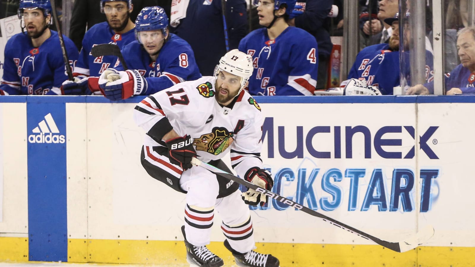 Chicago Blackhawks’ Nick Foligno left game vs. Devils early with injury