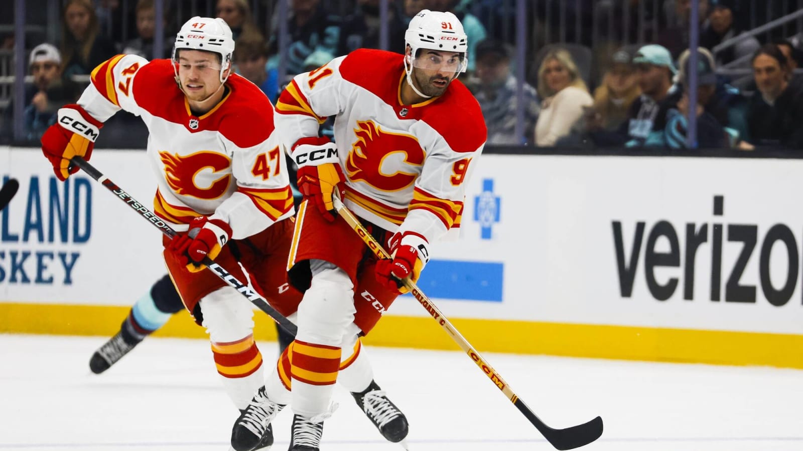 How should the Calgary Flames forward lines look when Connor Zary returns?