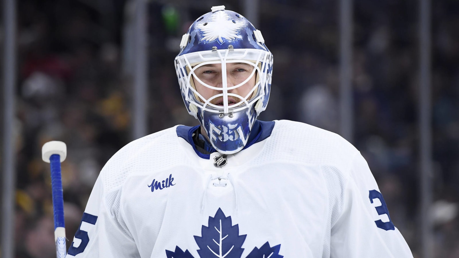 Ilya Samsonov gives everyone a scare at the Leafs morning skate