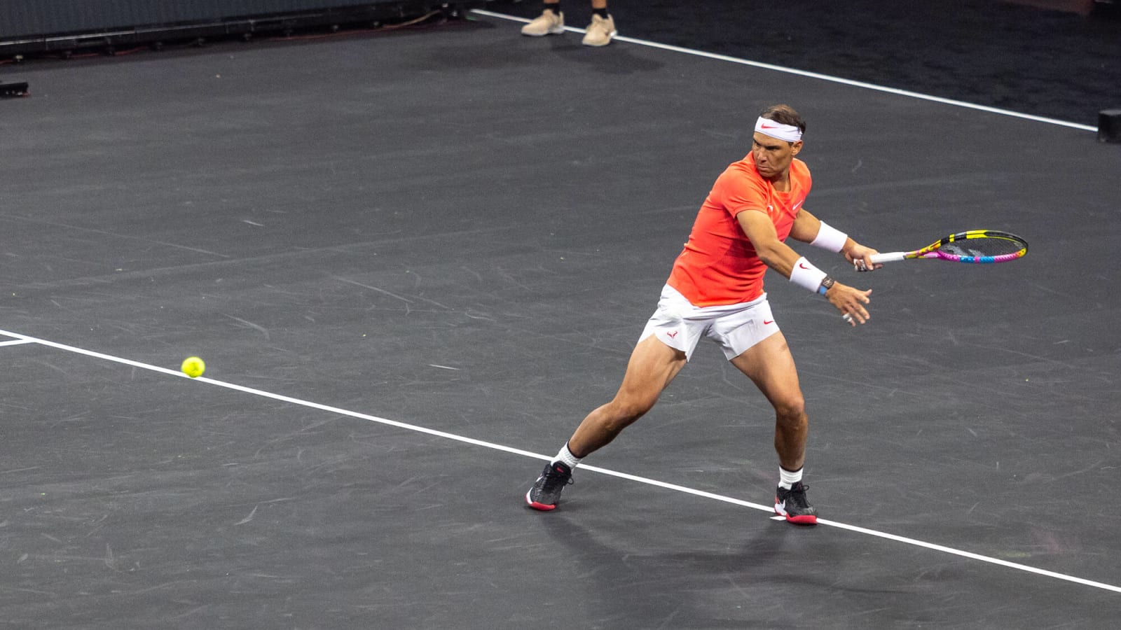 Watch: Rafael Nadal saves an ‘insane’ match point against Carlos Alcaraz at Netflix Slam with his iconic forehand pass