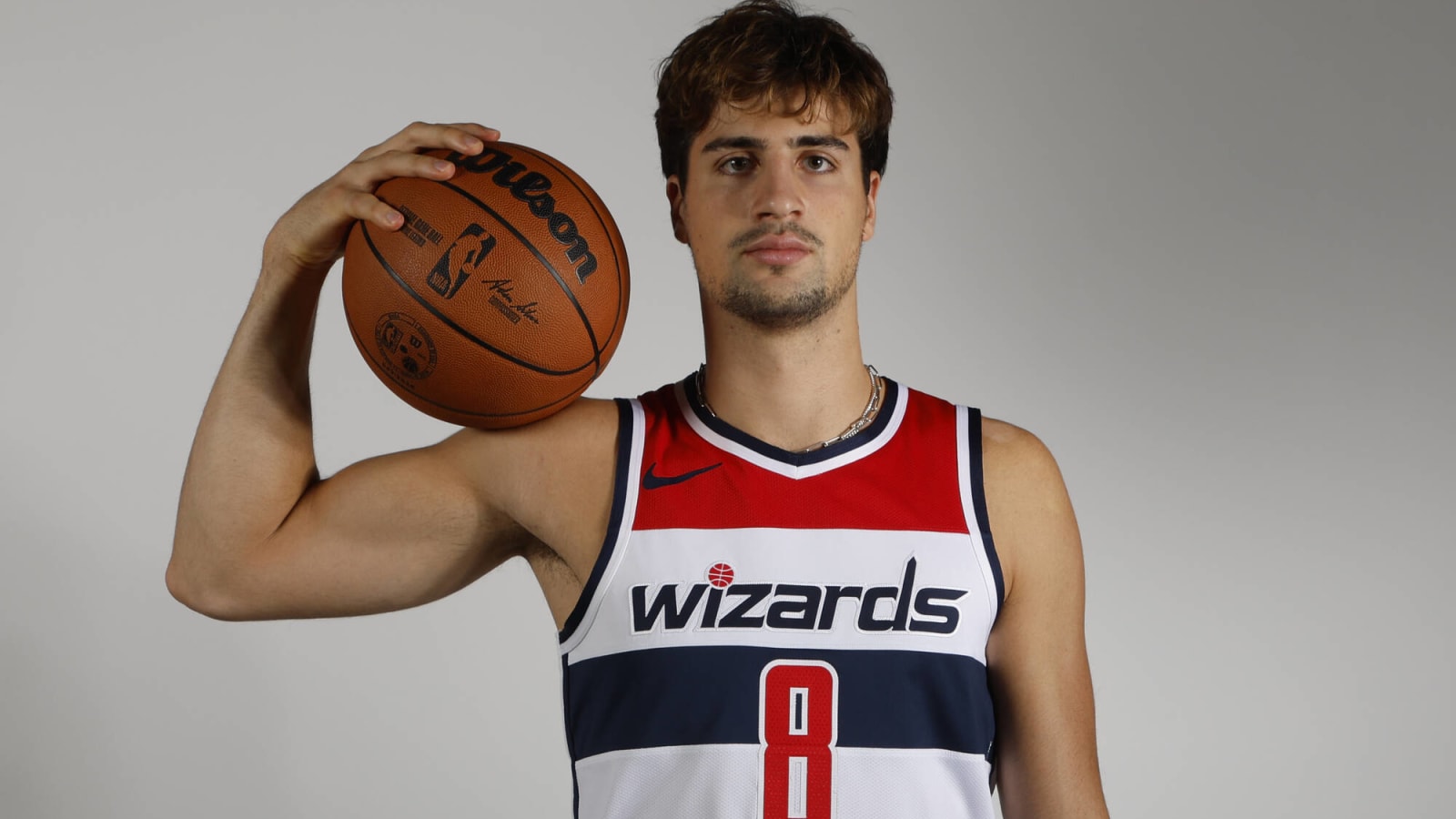 Deni Avdija Washington Wizards Unsigned Shooting in Gray Photograph