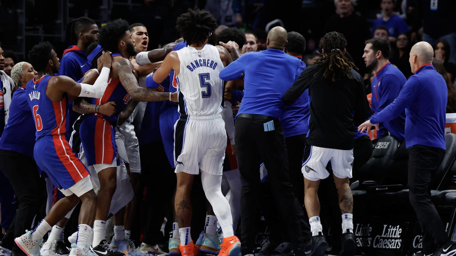 Detroit Pistons Announcer Tried To Prevent Another &#39;Malice At The Palace&#39; After Kylian Hayes Punched Moe Wagner