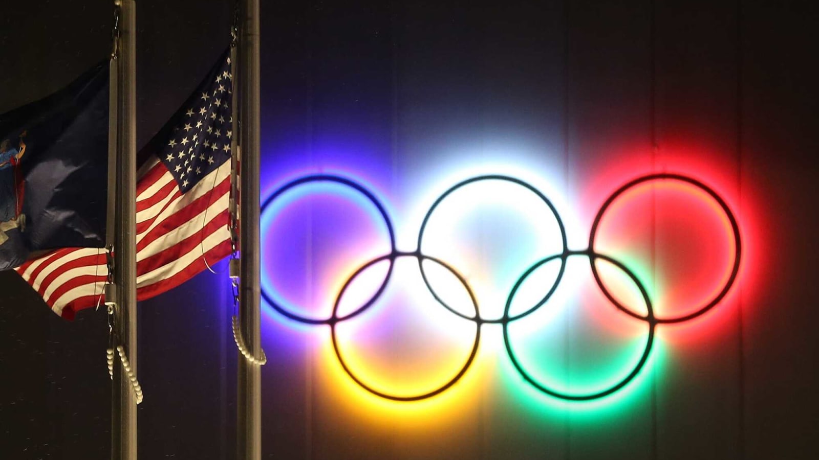 The Olympic Rings outside the Olympic Center