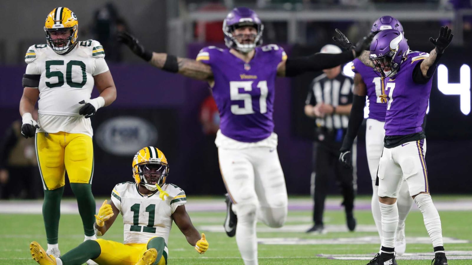 Byron Murphy Jr. celebrates breaking up pass vs. Packers