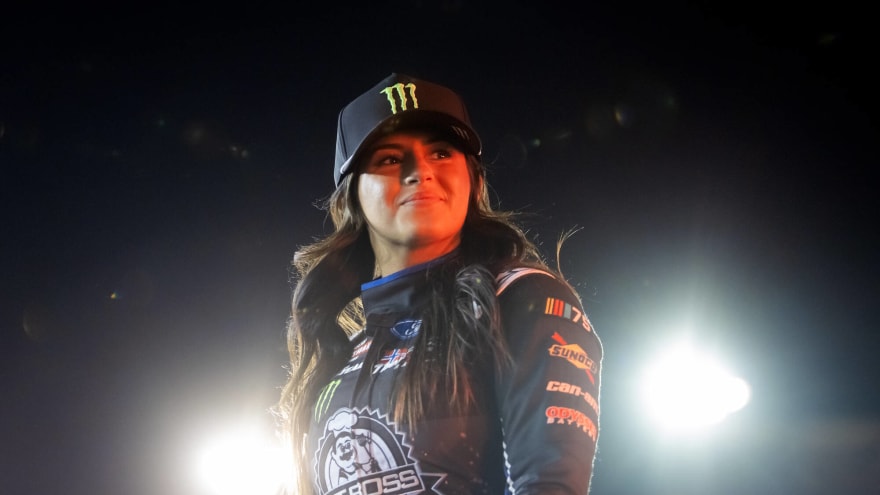 Hailie Deegan blows left rear tire, shreds Dale Earnhardt throwback car at Darlington