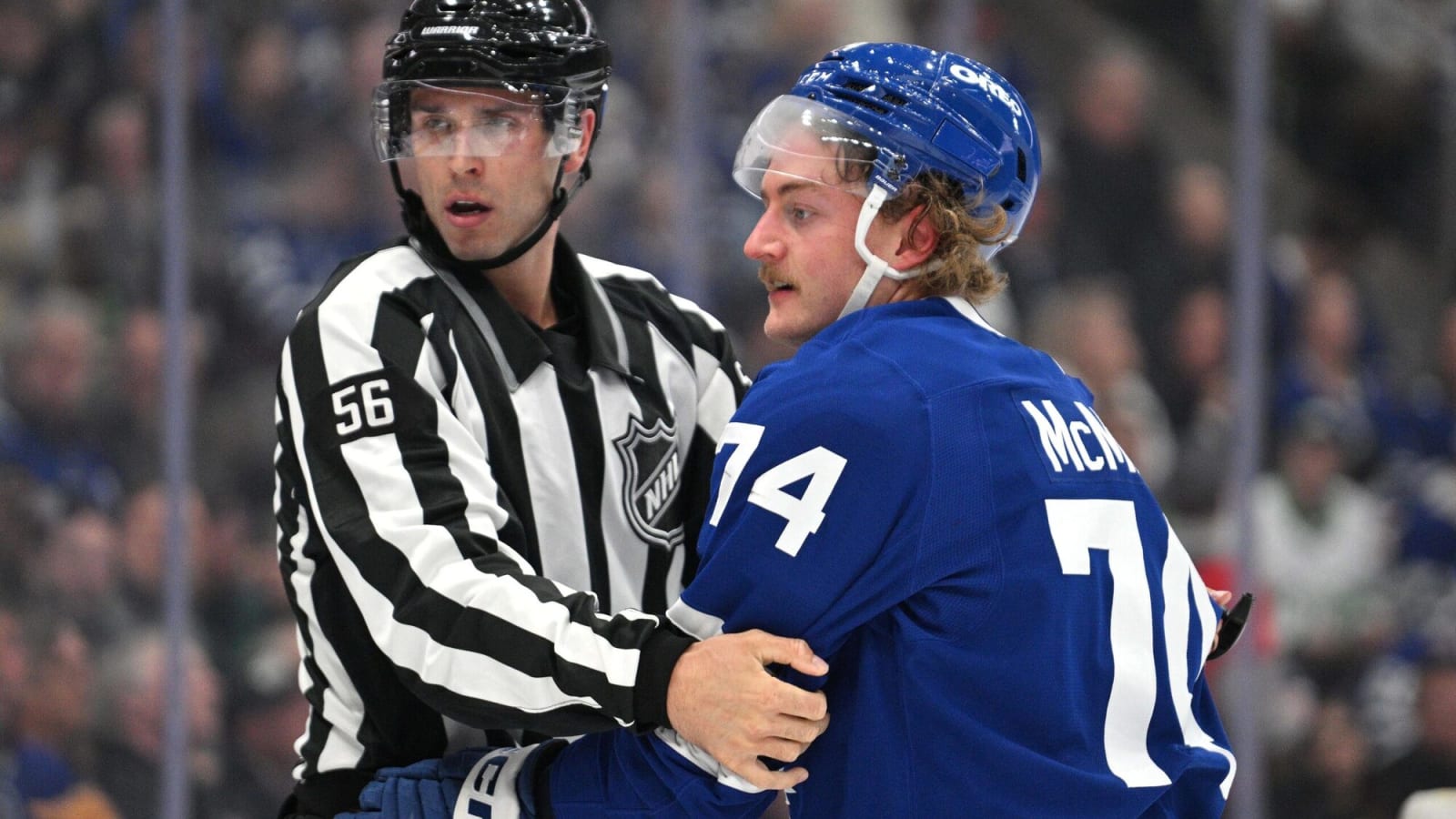 Craig Berube believes Bobby McMann shouldn’t have been suspended for high-stick on Bjorkstrand