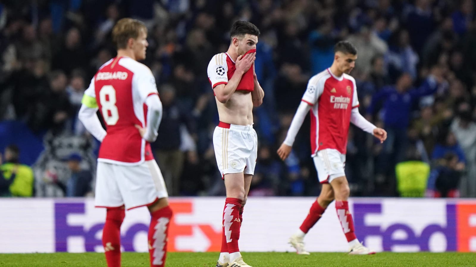 Frustrated Declan Rice says the Arsenal fans will help us to beat Porto ...