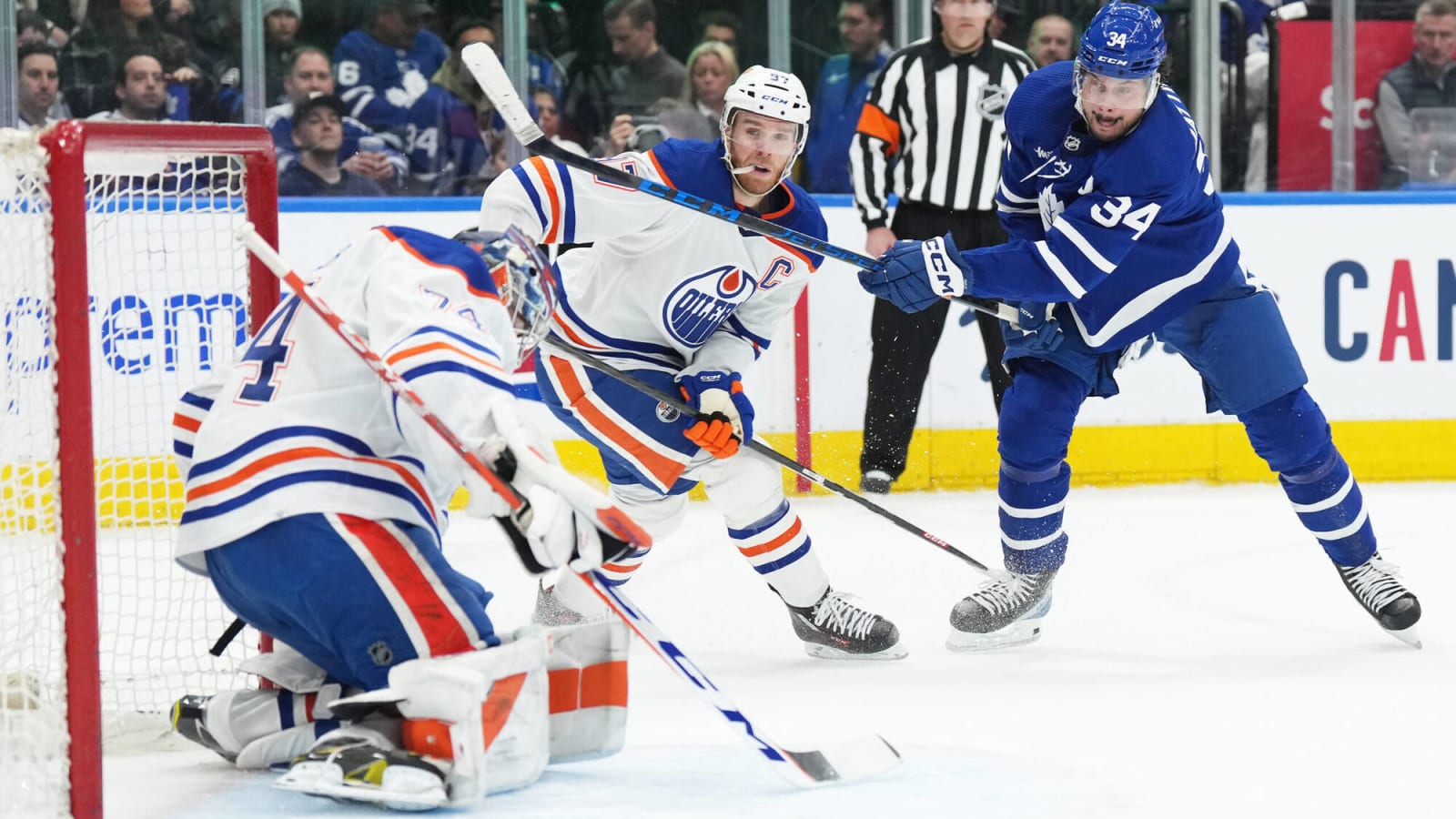 Matthews responds to McDavid’s crossbar challenge: ‘Bet you can’t hit a billboard from 50 feet’