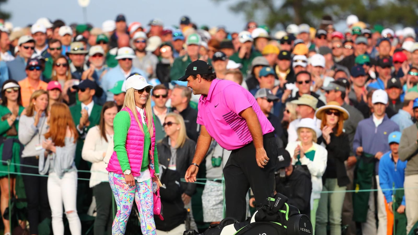 Patrick Reed’s wife gets meme treatment for Barney outfit