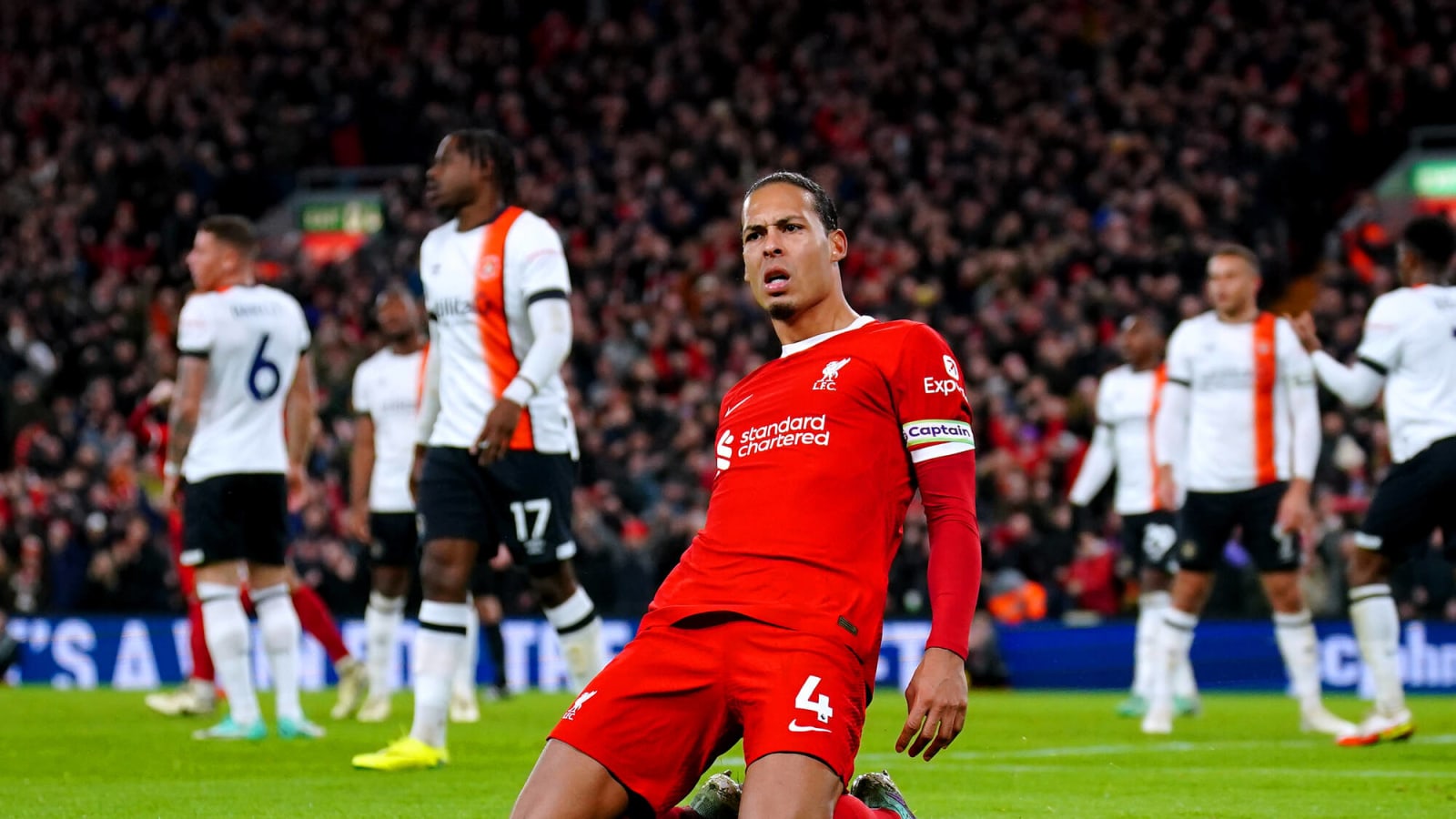 Liverpool come from behind to hit four past Luton Town