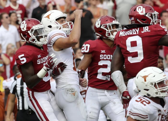 Big 12: (9) Texas (9-3) vs. (5) Oklahoma (11-1) (at Arlington, Texas), Noon, Saturday, ABC