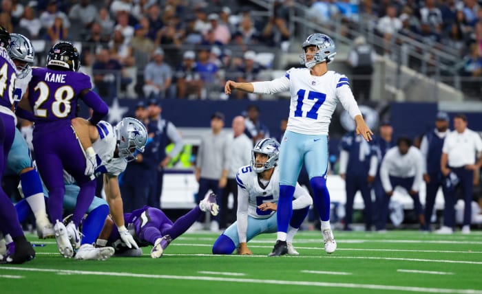 Dallas Cowboys: 65 yards; Brandon Aubrey (2024)