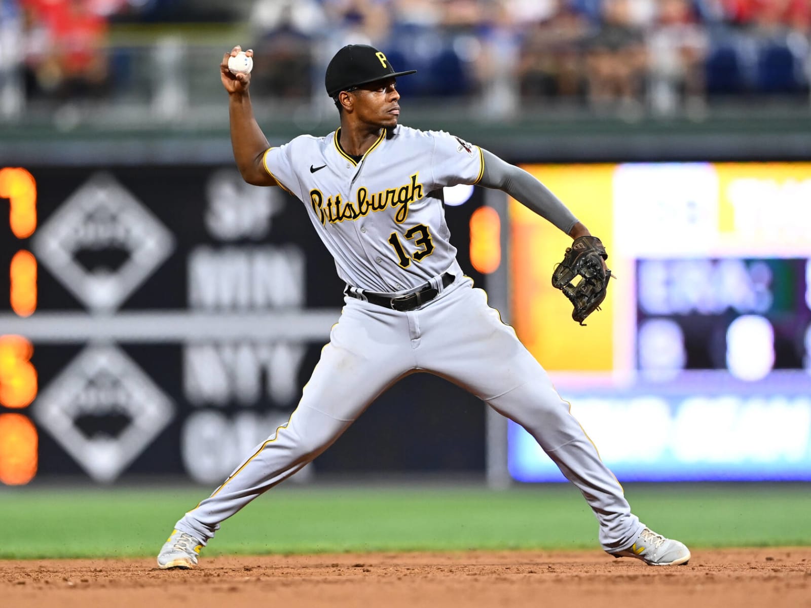 Ke'Bryan Hayes Pittsburgh Pirates Unsigned Running Onto The Field Photograph