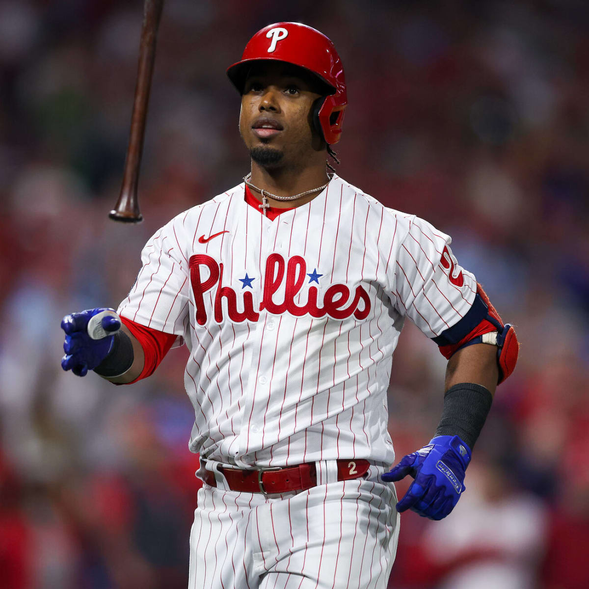 Jean Segura and Bryson Stott after clinching the first playoff berth of  their Major League careers : r/philliesmemes