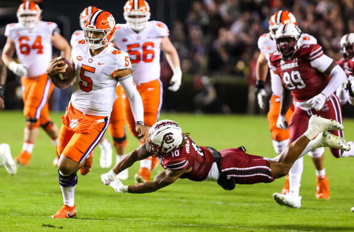 South Carolina (7-4) at No. 8 Clemson (10-1), Noon, Saturday, ABC