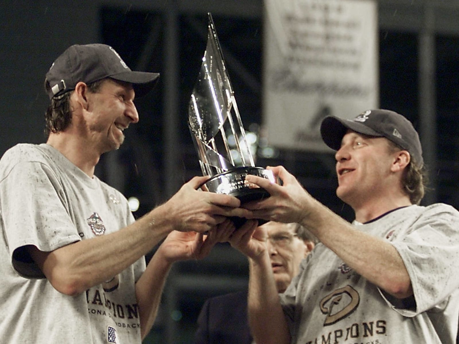 NY Yankees World Series Champs - Andy Pettitte Holding Trophy