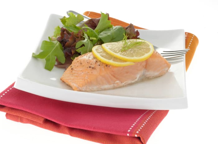 Simple poached salmon