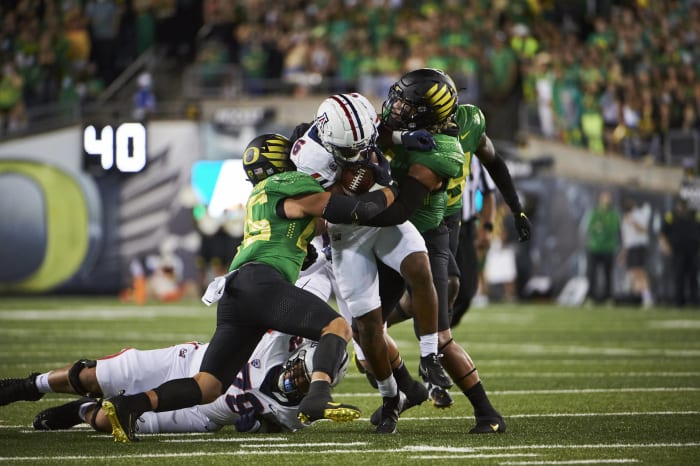 No. 3 Oregon (4-0, 1-0 in Pac-12) at Stanford (2-2, 1-1 in Pac-12), 3:30 p.m., Saturday, ABC