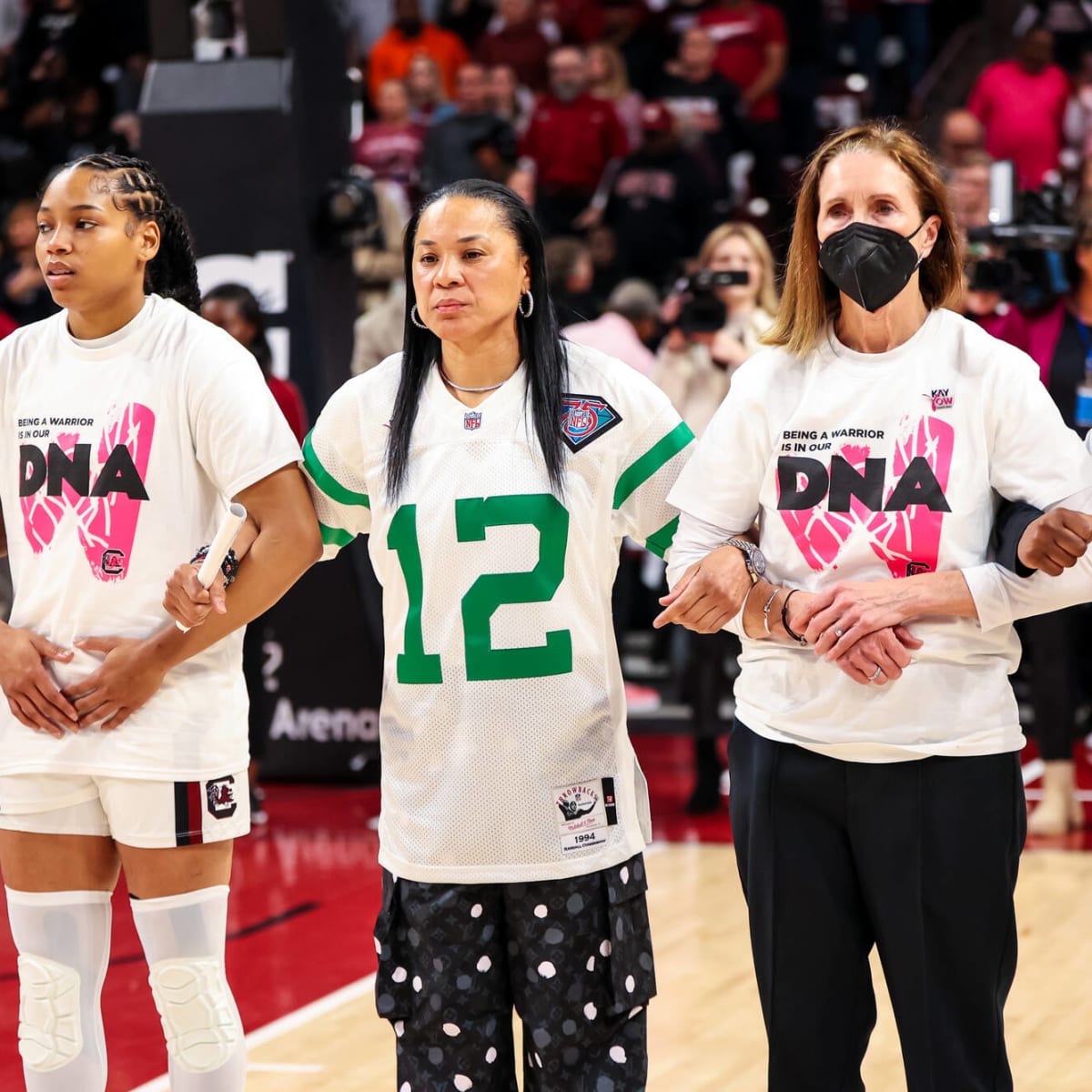 South Carolina's Dawn Staley coaches game in Eagles jersey