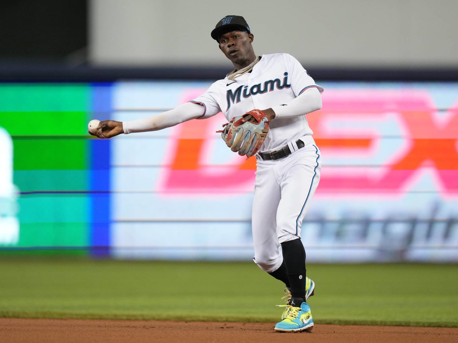 Jazz Chisholm (Miami Marlins baseball player) wore a pair of Black
